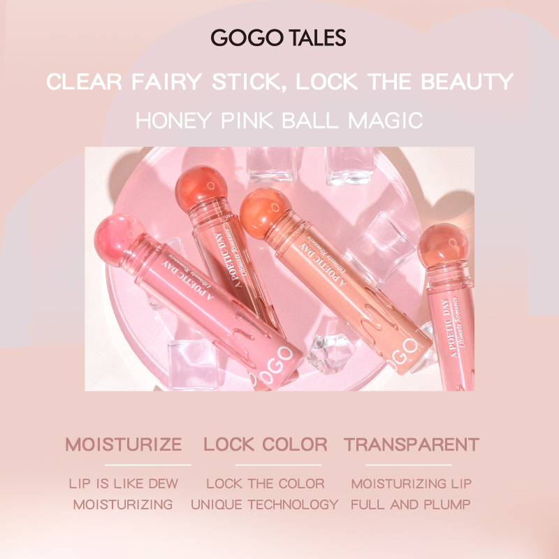[BPOM]GOGO TALES Small Pink Ball Moisturizing Lip Gloss Lipstick Transferproof Ombre Pewarna Lipstik Tahan Lama Liptint Mirror Liquid Lip Glaze Lipcream Bibir Girls Make Up GT592