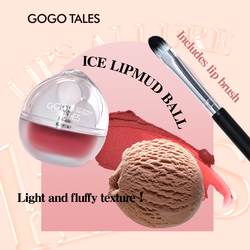 [NEW SHADES!]GOGO TALES Ice Lipmud Ball Velvet Lipstick Ice Lip Ball Matte Lipcream Eyeshadow Blush on 3 In 1 Tahan Lama Soft Pewarna Liptint Kosmetik Bibir Make Up Lipstik GT768