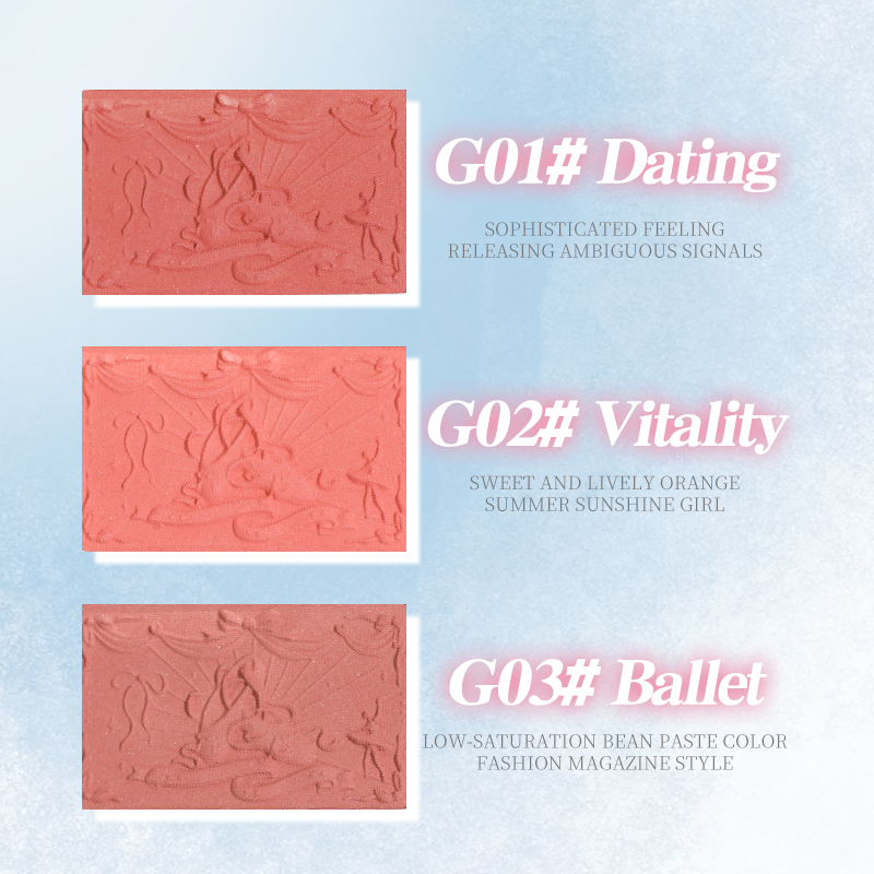 [BARU!]GOGO TALES Magic BlushGems Crystal Velvet Matte Blush On Powder Pigmented Natural Look Ringan Halus Warna Cantik Soft Colorfit Finish Babylike Cheek Perfect Face Makeup Cute Palette GT803