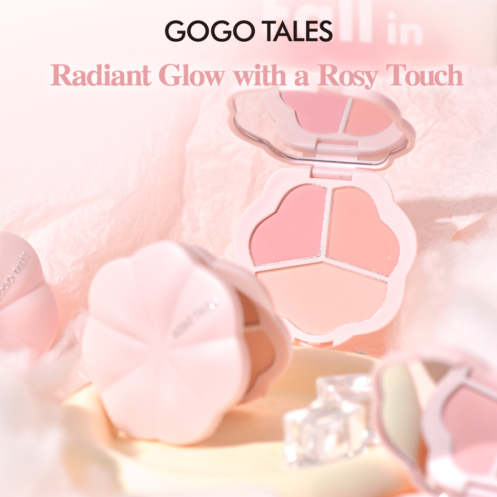 [BPOM]GOGO TALES Blossom Matte Blush On Powder Palette Natural Colorfit Face Makeup Perfect GT638