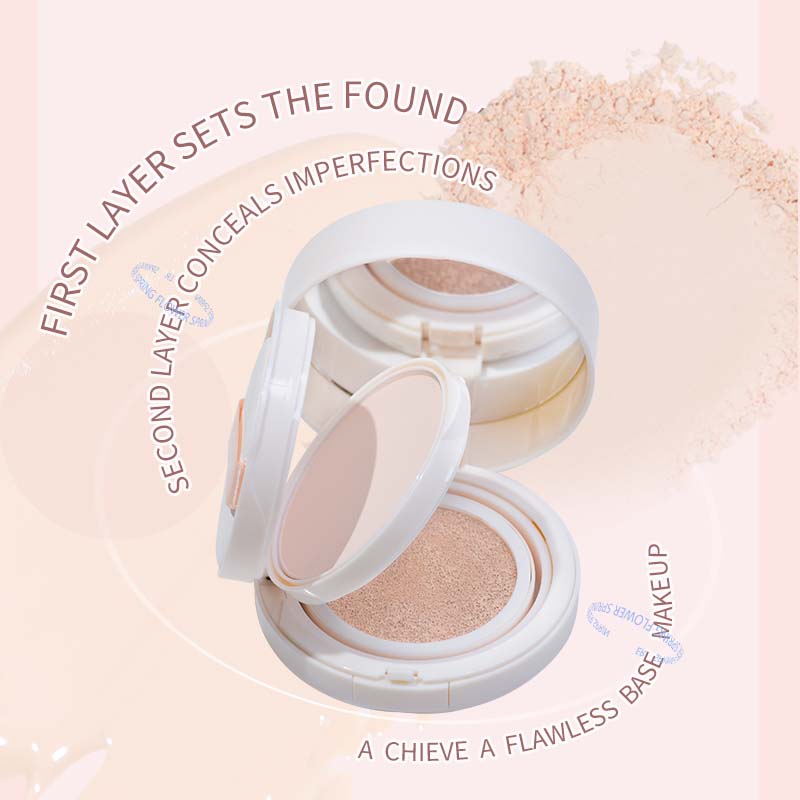 [BPOM]GOGO TALES Cushion Matte Finish Powder Foundation Setting 2-in-1 Concealer Moisturizing Lasting Wajah Cosmetic Loose Cover Compact Powder GT361