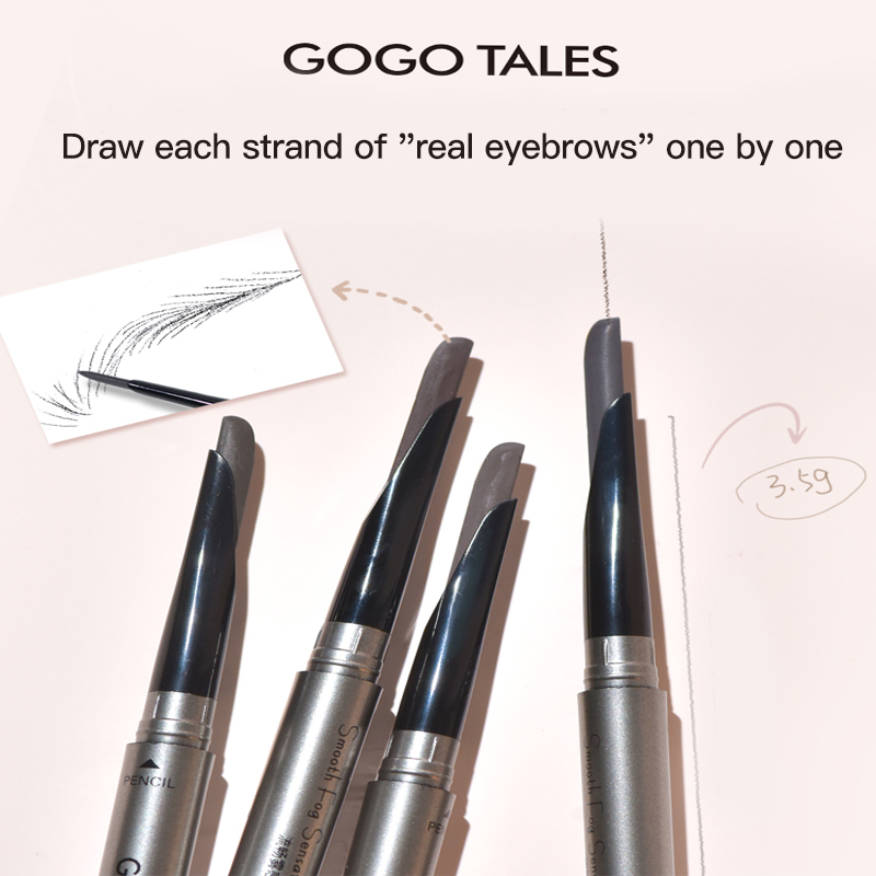 [BPOM]GOGO TALES eyebrow powder pensil alis waterproof dan tahan lama long-lasting makeup kosmetik brush 2 in 1 soft natural hair like strokes GT597