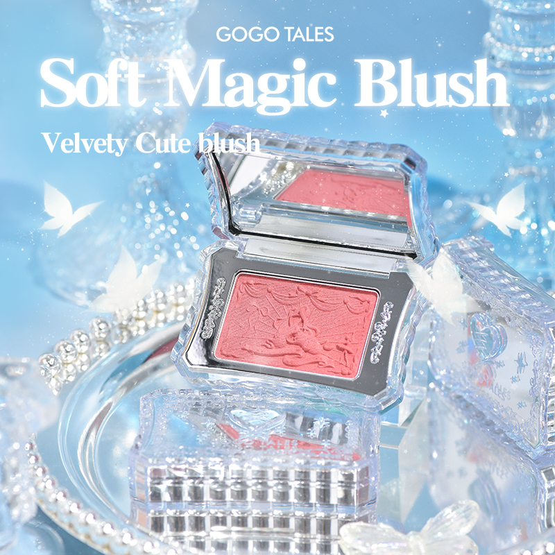 [BARU!]GOGO TALES Magic BlushGems Crystal Velvet Matte Blush On Powder Pigmented Natural Look Ringan Halus Warna Cantik Soft Colorfit Finish Babylike Cheek Perfect Face Makeup Cute Palette GT803