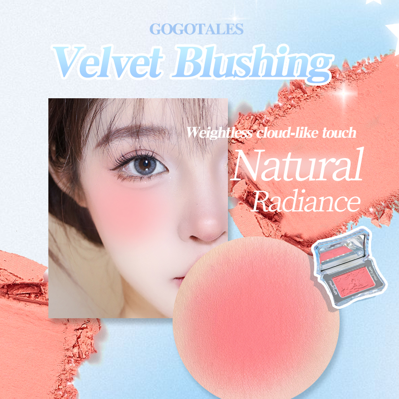 [BARU!]GOGO TALES Magic BlushGems Crystal Velvet Matte Blush On Powder Pigmented Natural Look Ringan Halus Warna Cantik Soft Colorfit Finish Babylike Cheek Perfect Face Makeup Cute Palette GT803