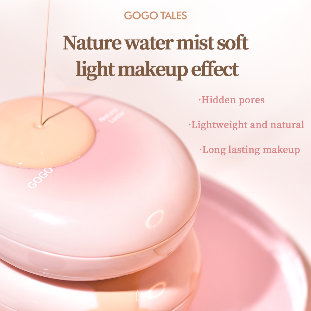 [BARU!] GOGO TALES Cushion Foundation Concealer 3-in-1 Tahan Lama Full Coverage Glowing Matte Ringan Halus Tidak Crack Makeup Base Wajah Long-Lasting Moisture GT675