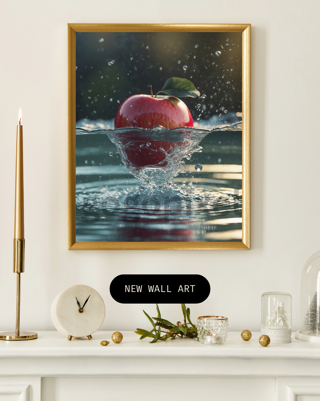 Red Apple Splash - Printable and Digital Download