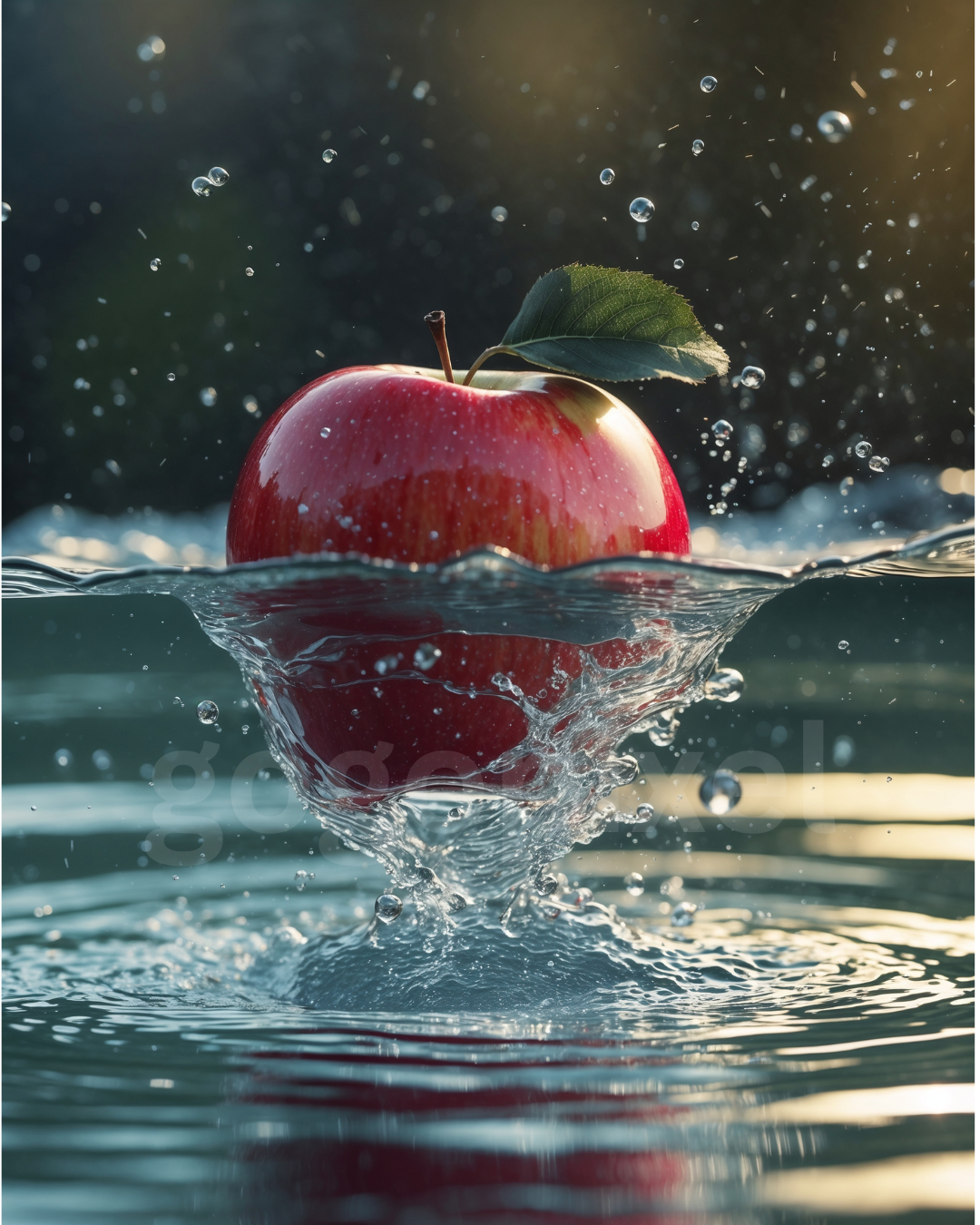Red Apple Splash - Printable and Digital Download