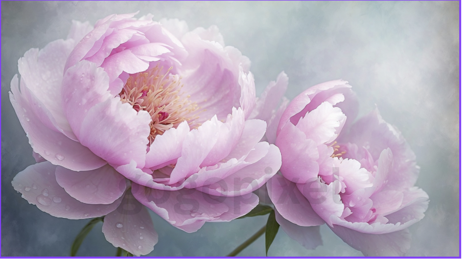 Pink Peonies Watercolour Style Art- Printable & Digital Download