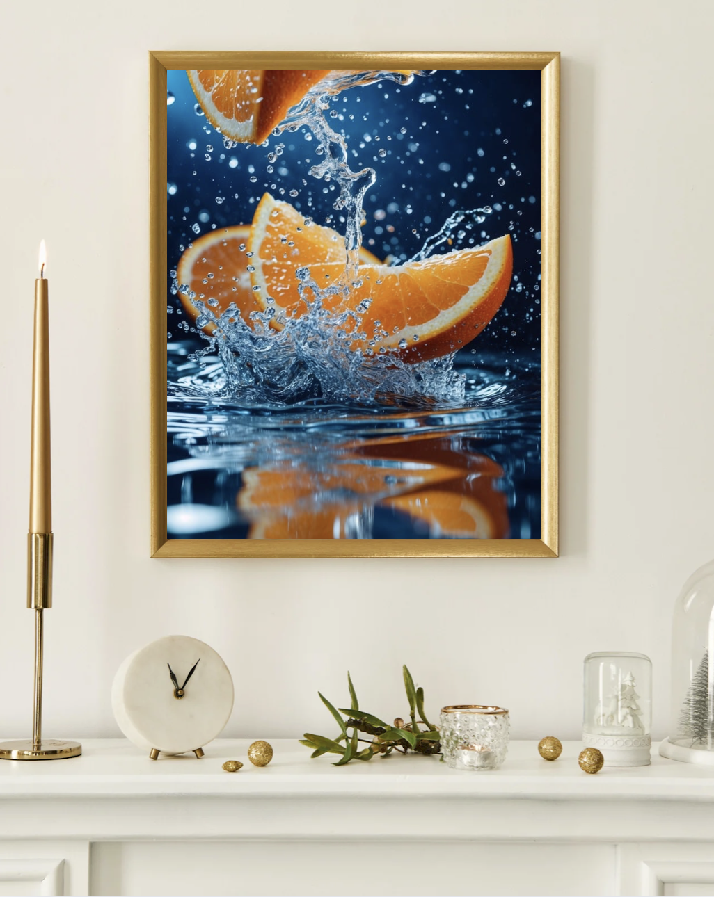 Vibrant Orange Slices Splash - Printable and Digital Downloadable 