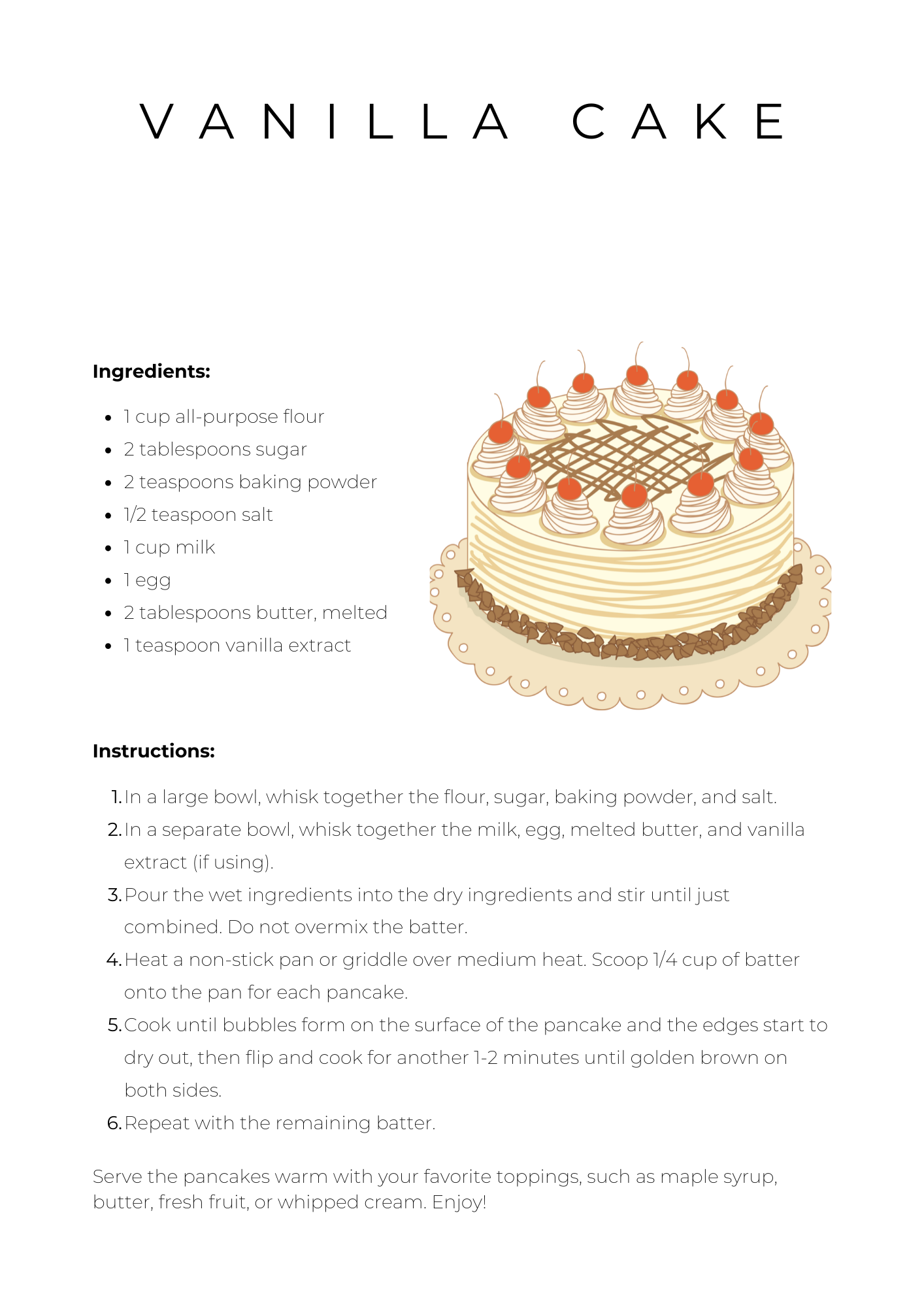 Recipe Card Template - Editable and Printable