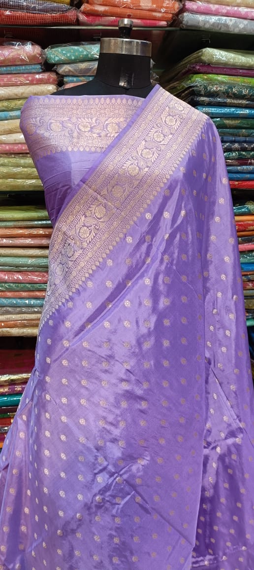 Elegant Lavender Silk Saree
