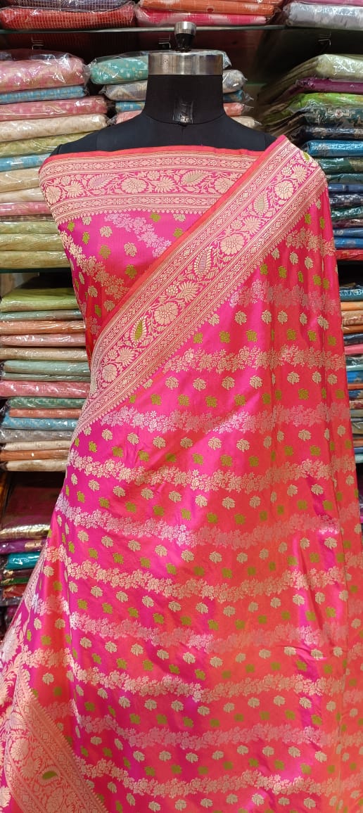 Pink Banarasi Silk Saree