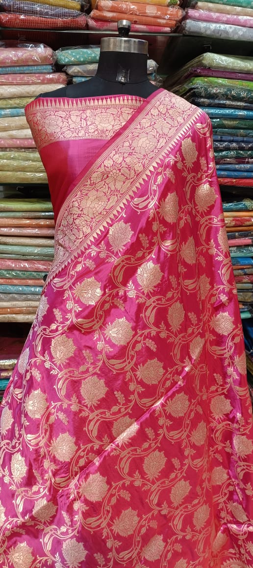 Pink Banarasi Silk Saree