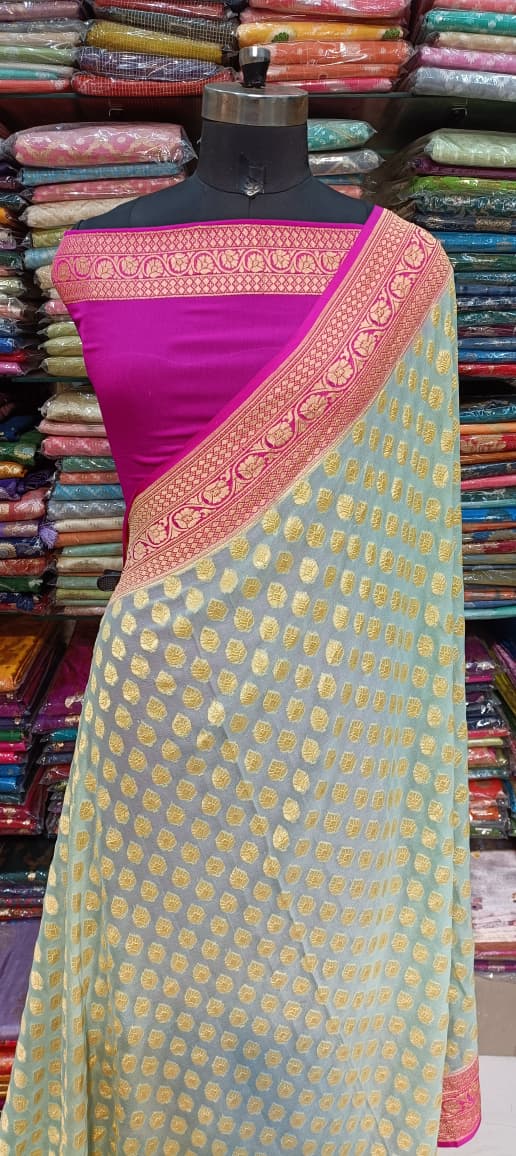 Elegant Pink and Gold Designer Saree