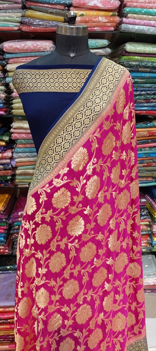Pink Banarasi Silk Saree