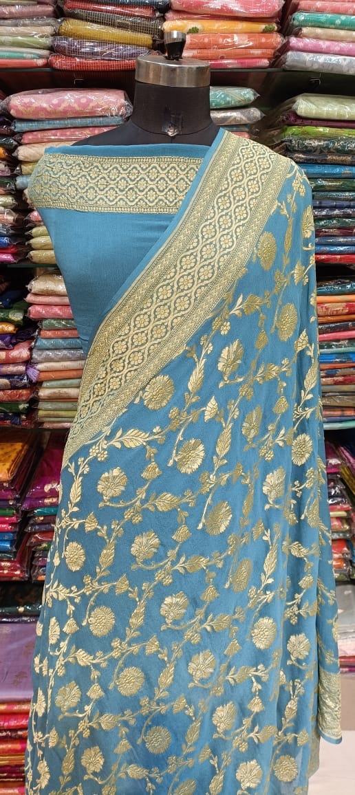 Elegant Blue Designer Saree