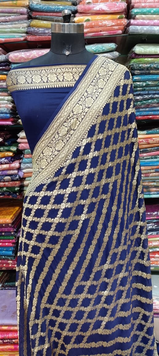 Navy Blue Designer Saree