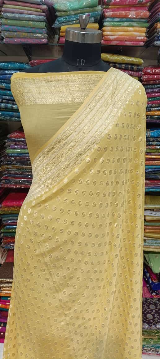 Elegant Yellow Designer Saree