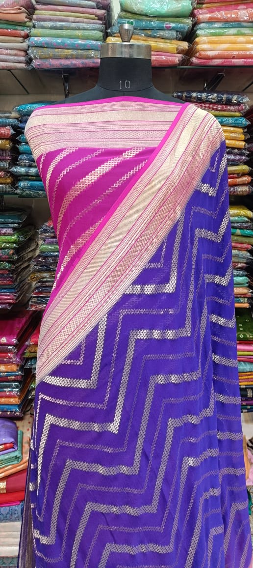 Designer Purple Georgette Saree