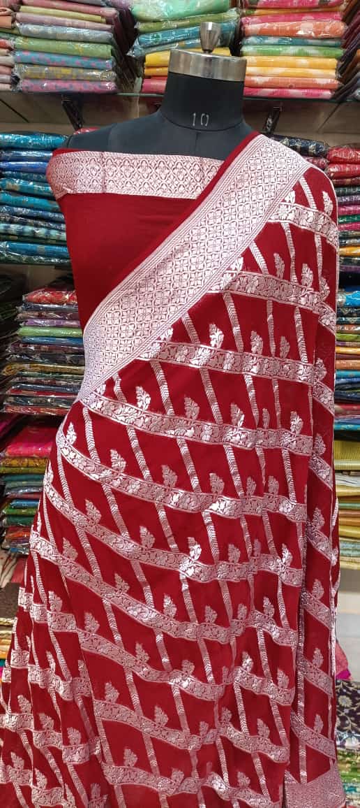 Red Designer Georgette Saree