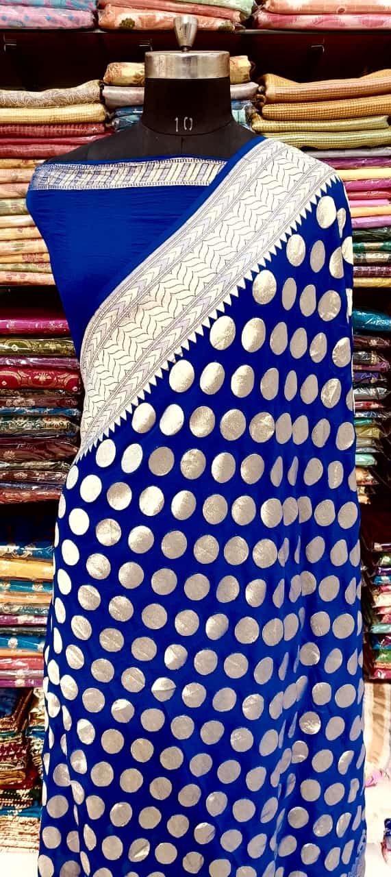 Blue Banarasi Silk Saree
