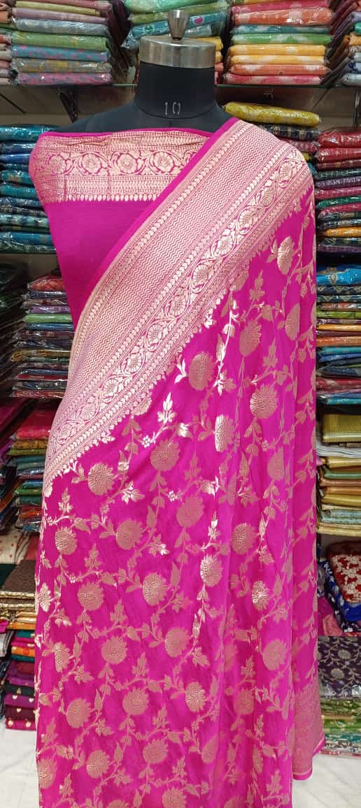 Pink Designer Georgette Saree