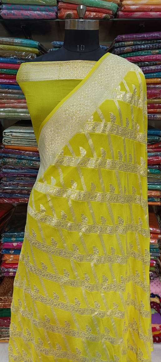 Yellow Designer Georgette Saree