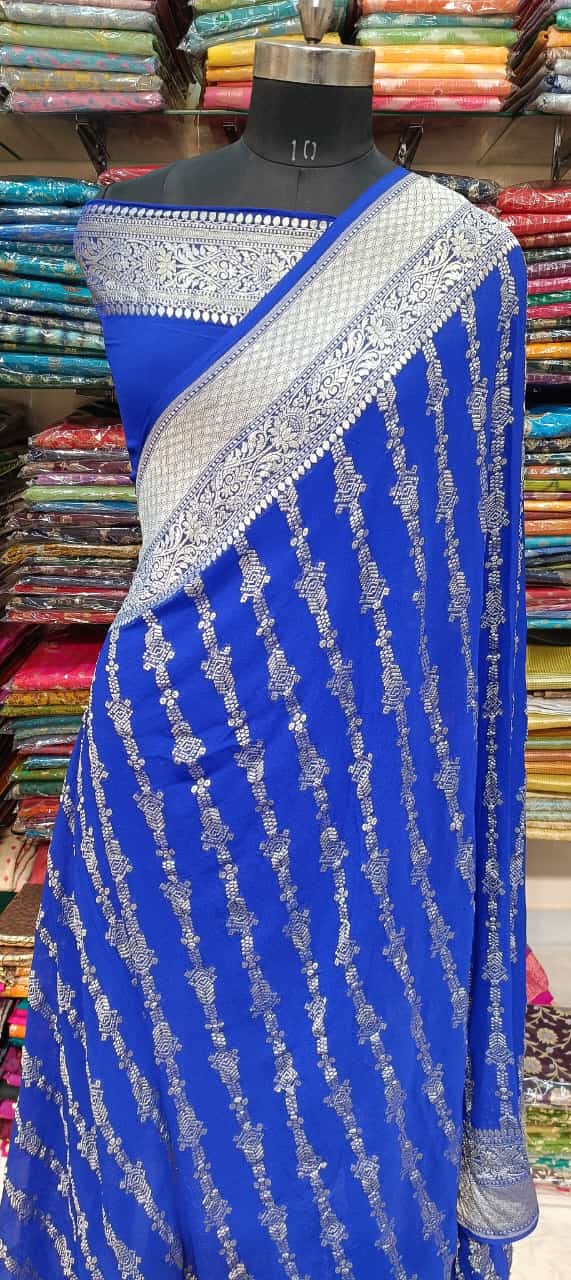 Royal Blue Designer Georgette Saree