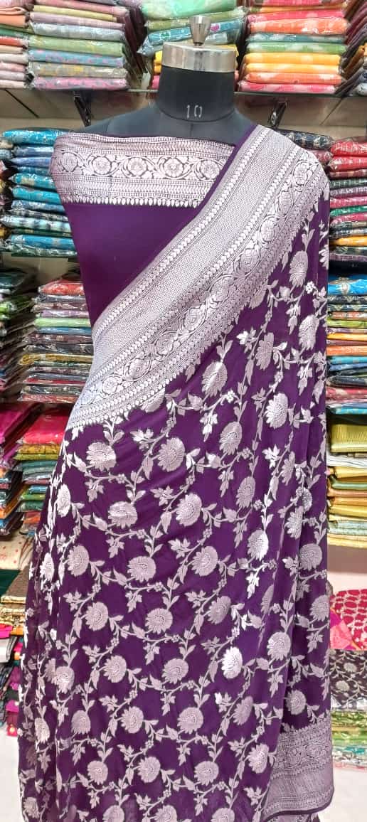 Purple Designer Georgette Saree