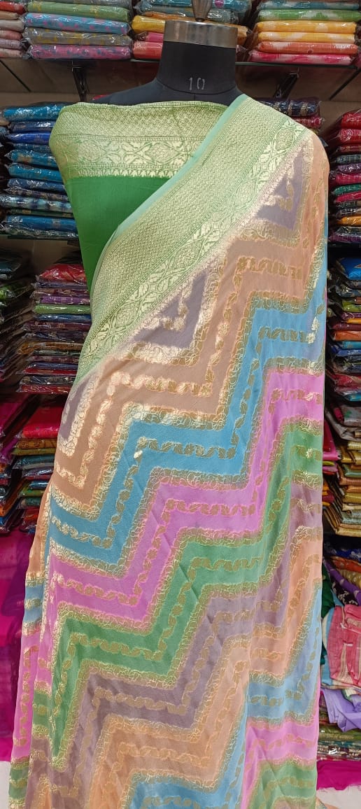 Chiffon Georgette Multicolor Designer Saree