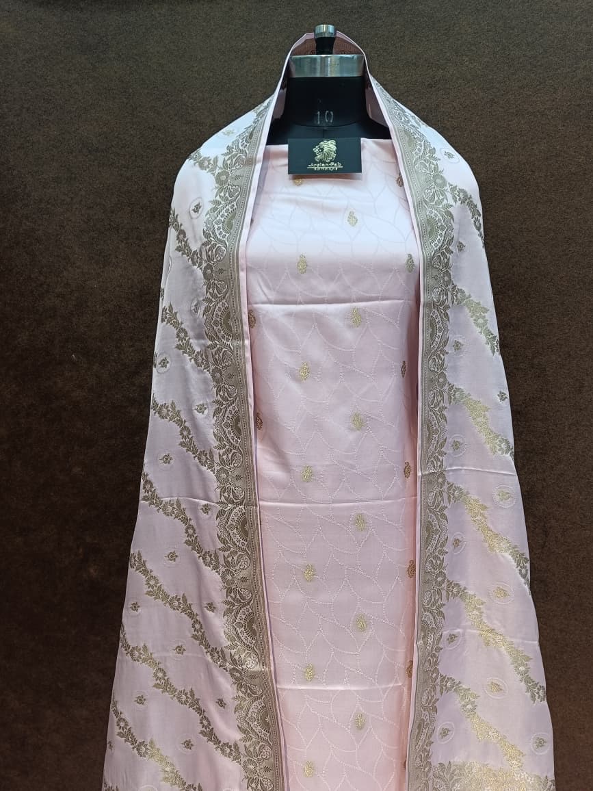 Traditional Light Pink Dress Material 6