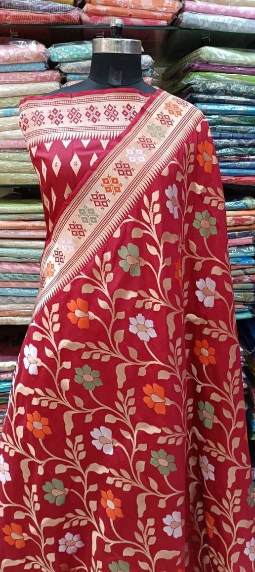Red Floral Designer Saree