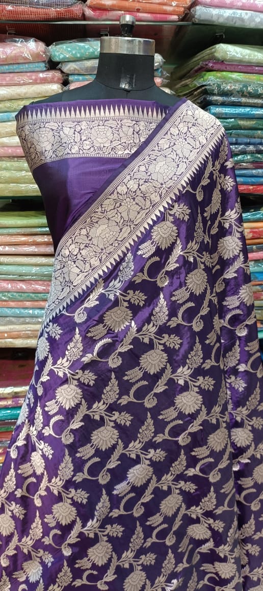 Purple Banarasi Silk Saree