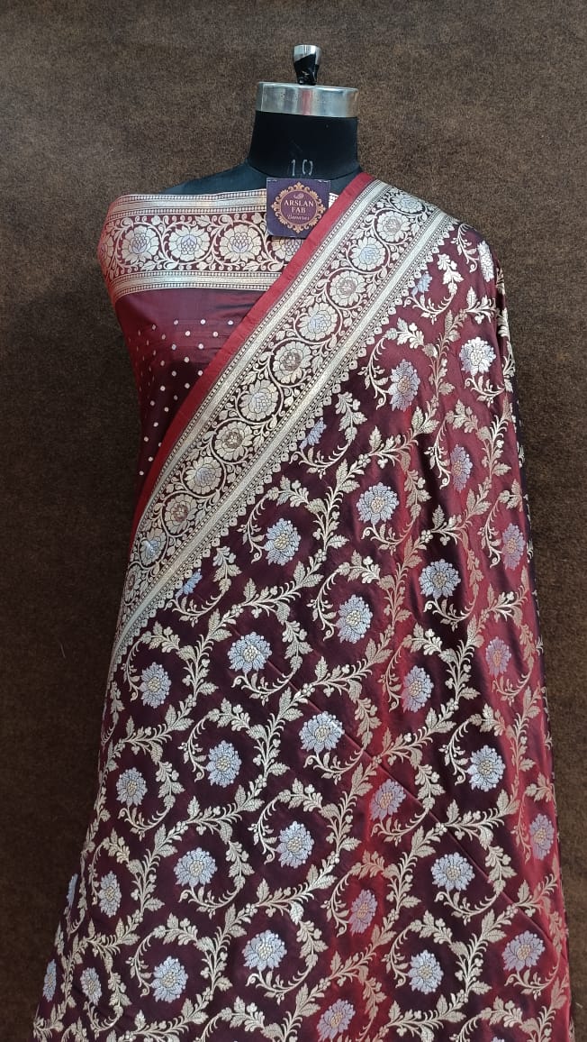 Maroon Banarasi Designer Saree