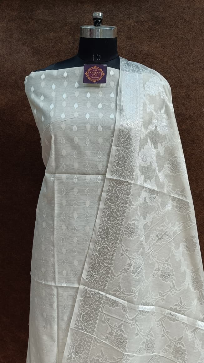 Off White Banarasi Suit