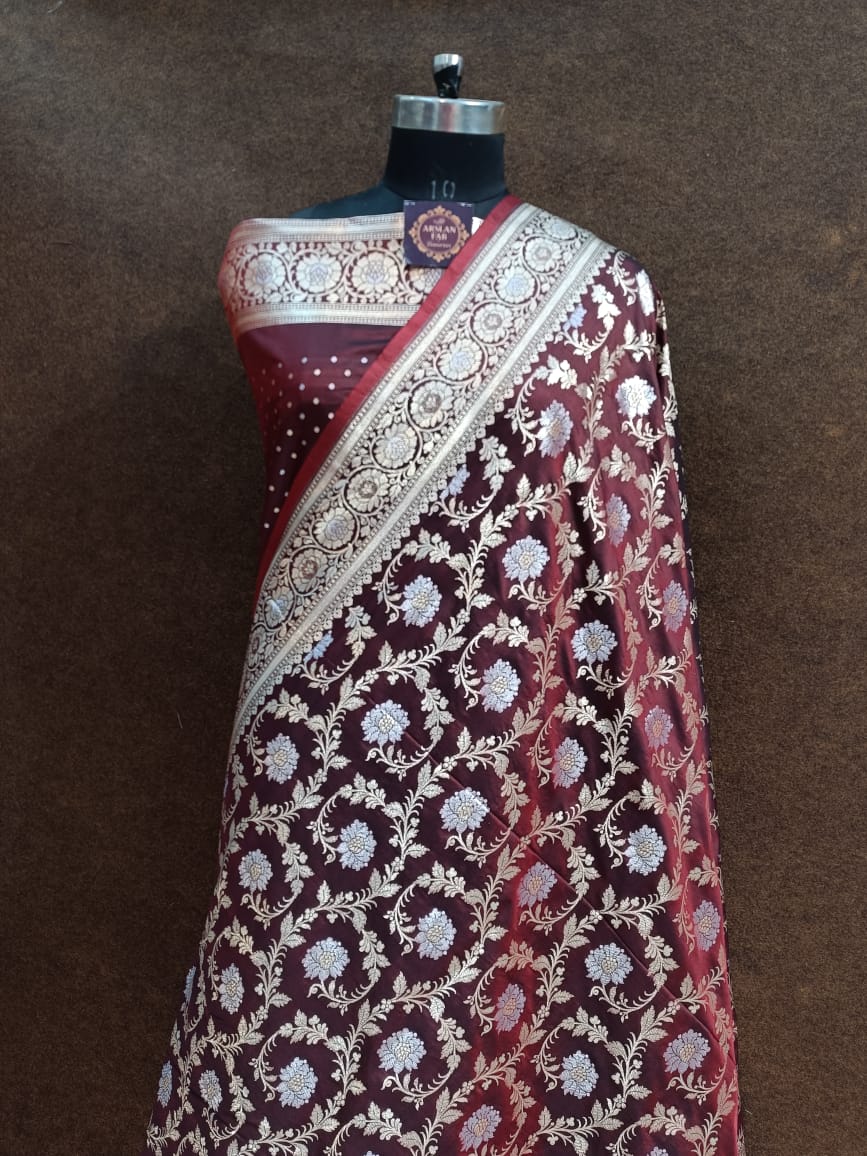 Maroon Banarasi Designer Saree