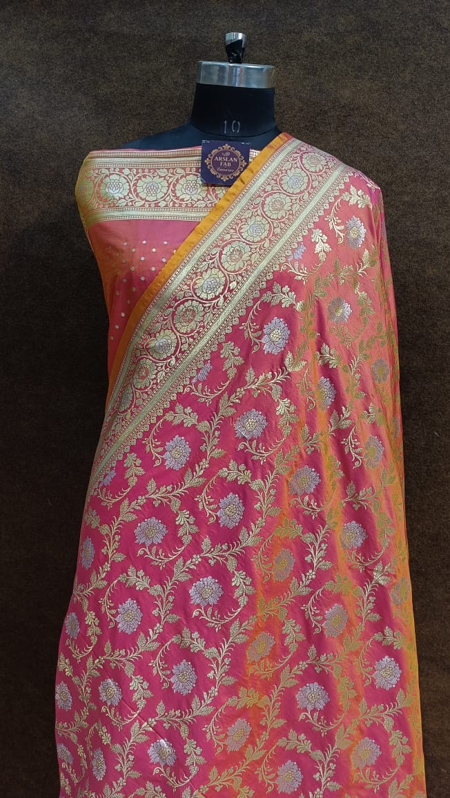 Traditional Pink Banarasi Saree