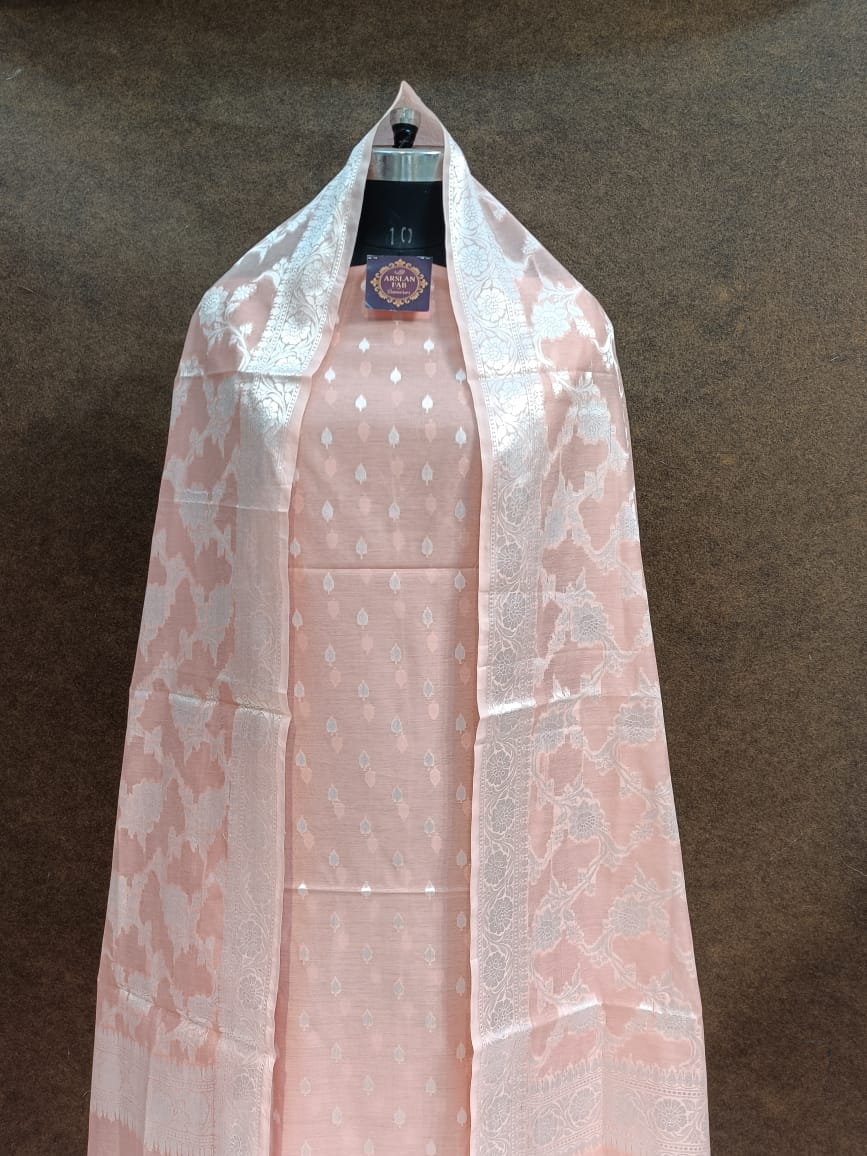 Peach Banarasi Suit Set