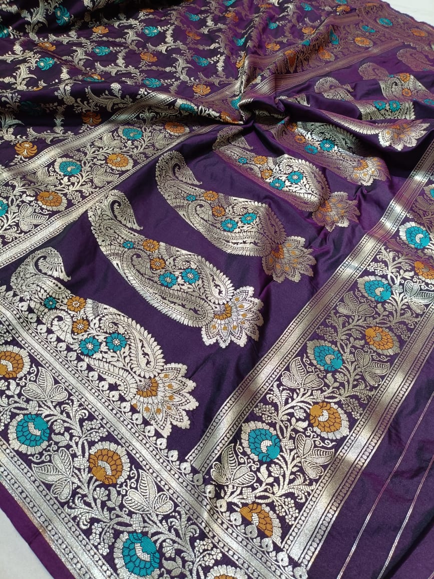 Purple Banarasi Silk Saree