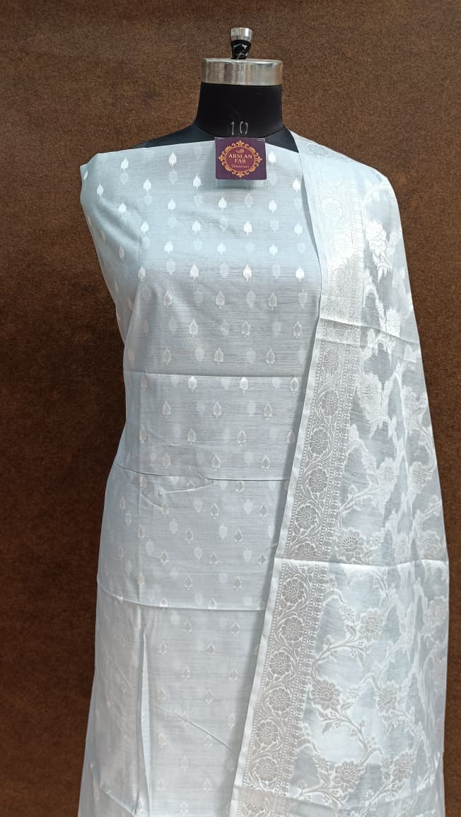 Off White Banarasi Suit