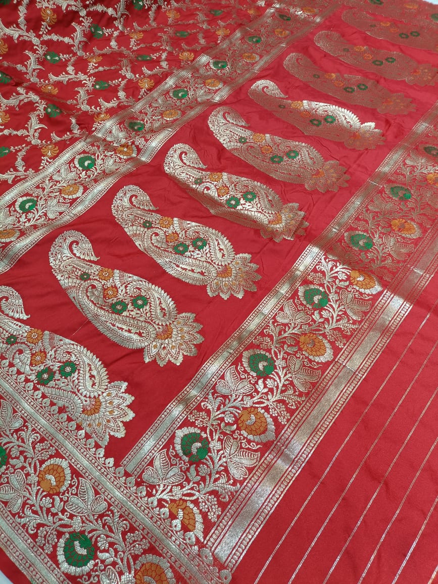 Traditional Red Banarasi Silk Saree