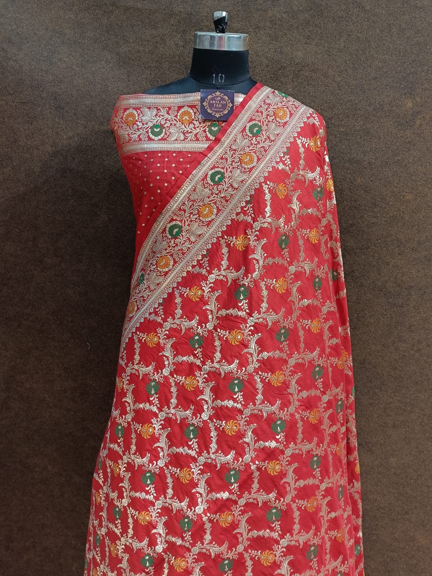 Traditional Red Banarasi Silk Saree