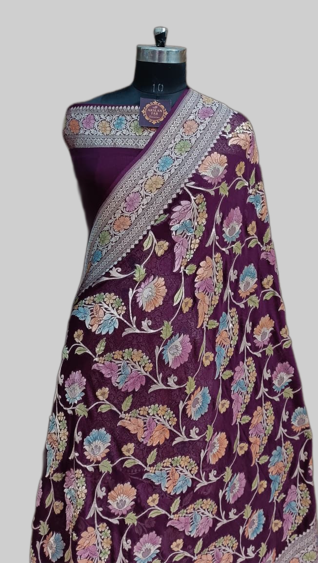 Purple Georgette Banarasi Saree