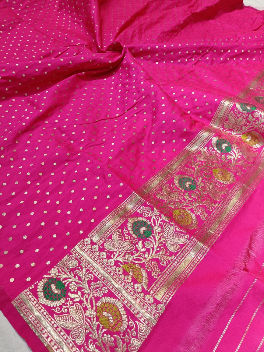 Pink Banarasi Silk Saree