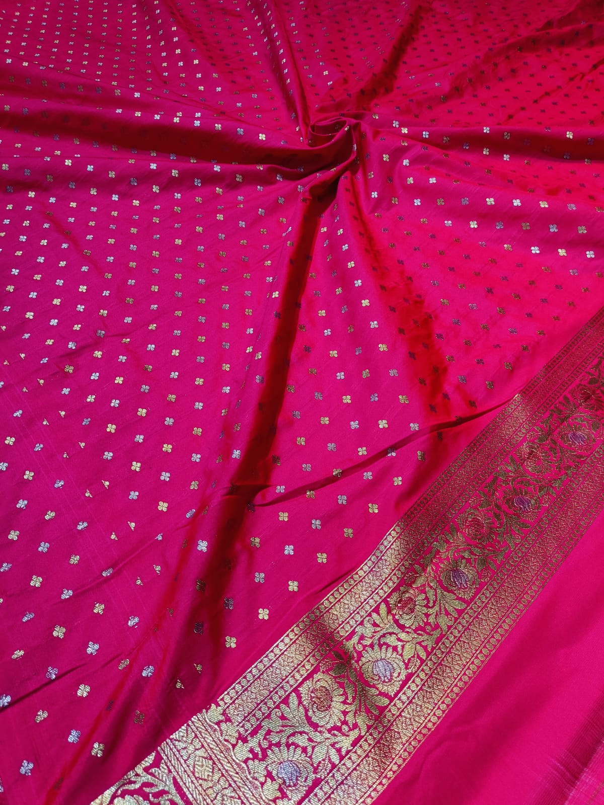 Dark Pink Paori Silk Saree