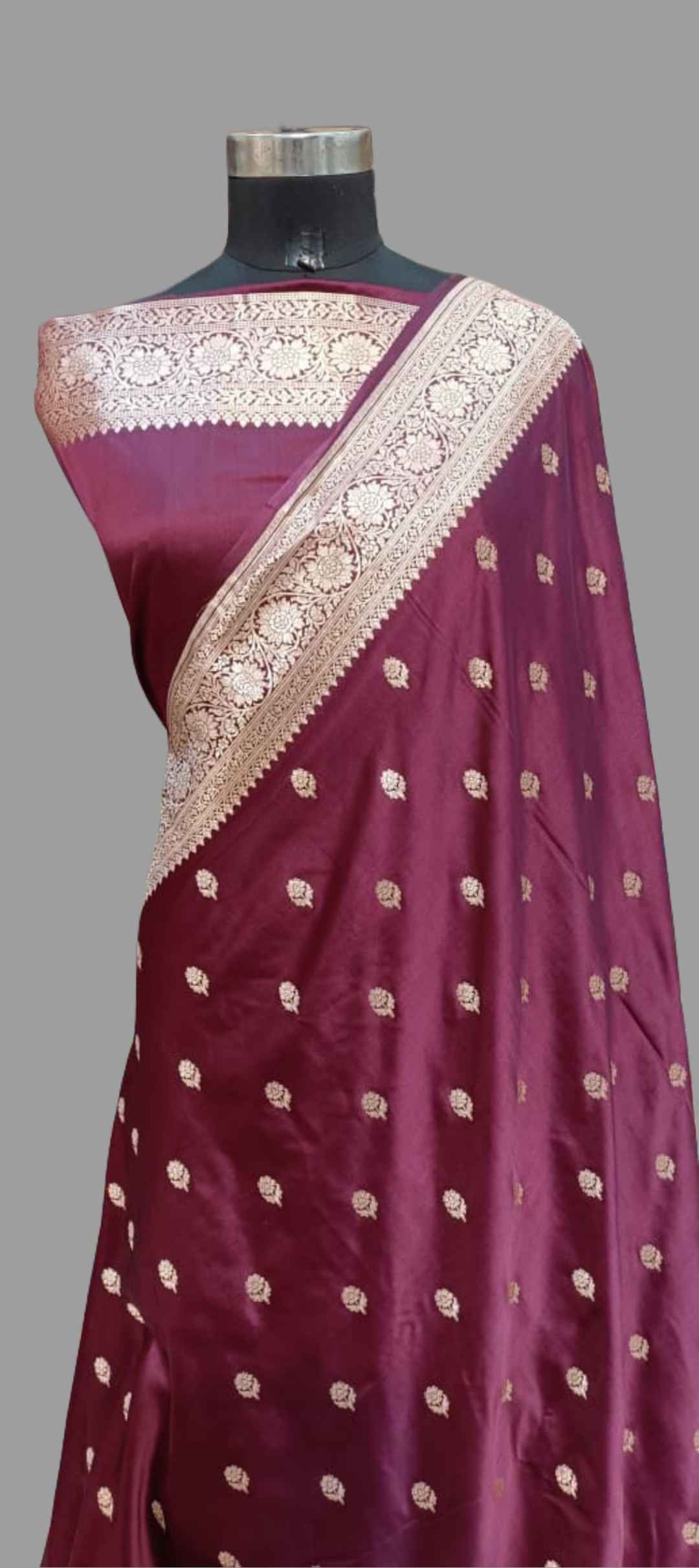 Elegant Maroon Mashru Silk Saree