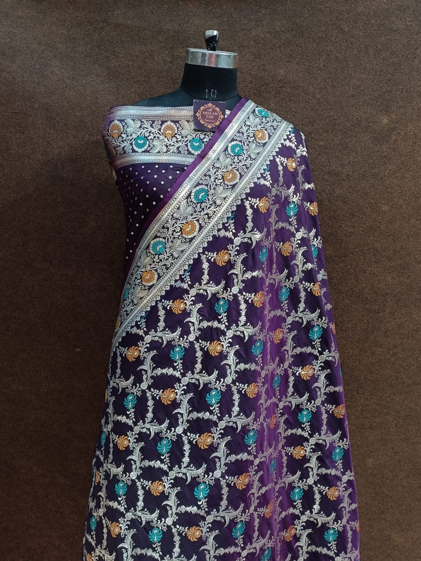 Purple Banarasi Silk Saree