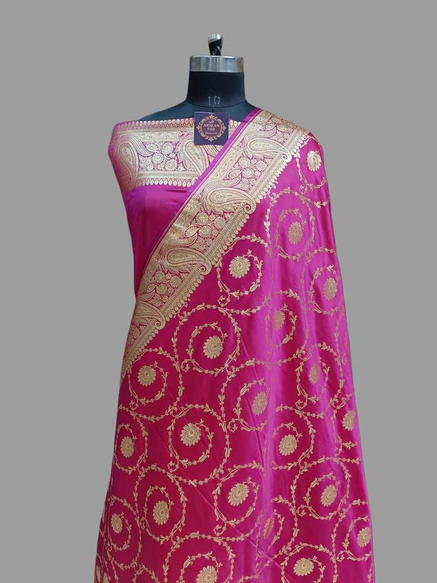 Pink Banarasi Mashru Silk Saree
