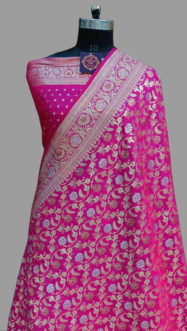 Dark Pink Paori Silk Saree