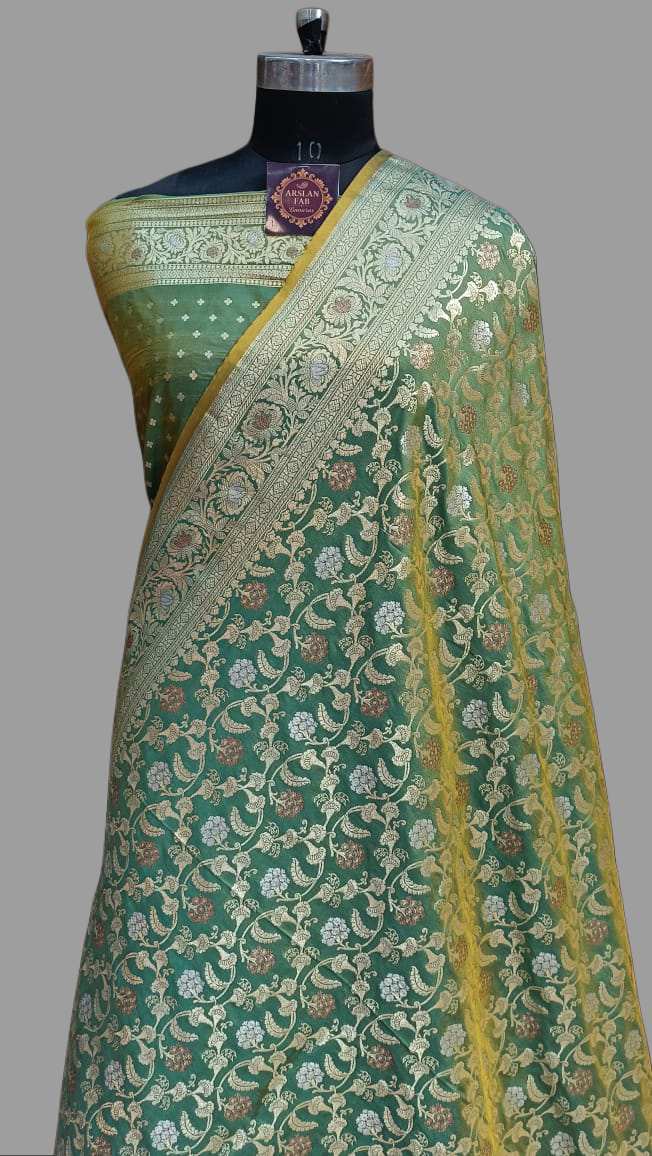 Mehdi Green Paori Silk Saree